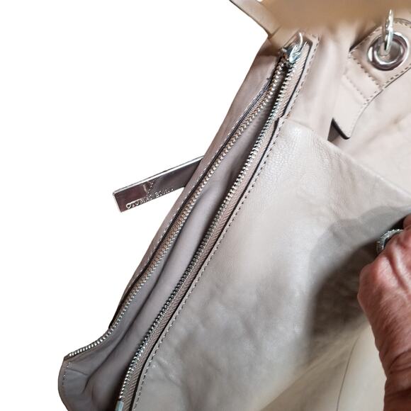 Vince Camuto Genuine Leather Cashmere Color Handbag Size Braided Straps - NWOT's - Picture 3 of 12